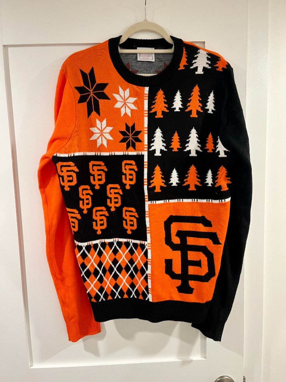 MLB Official San Francisco Giants Holiday Sweater Men's by Klew - Large